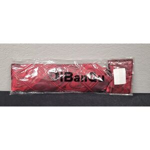 DiBanGu Purple Red Plaid Tie Pocket Square Cufflinks Set Style #7325